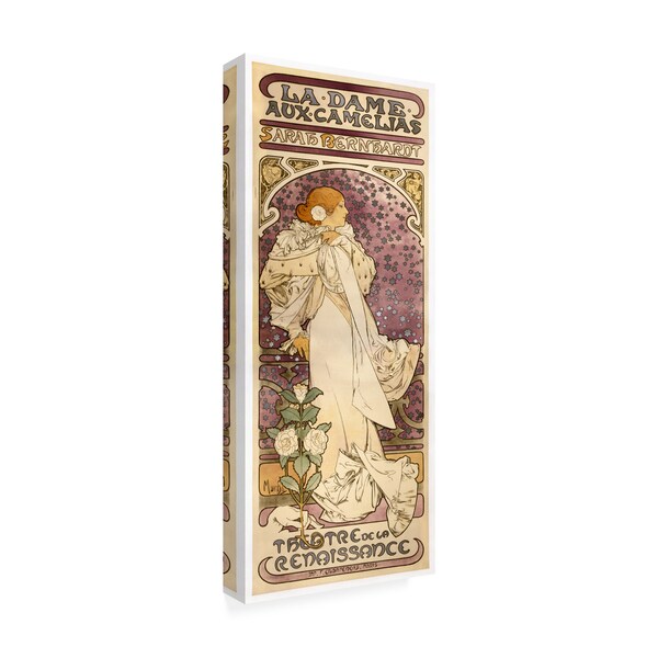 Mucha 'La Dame Aux Camelias' Canvas Art,8x19